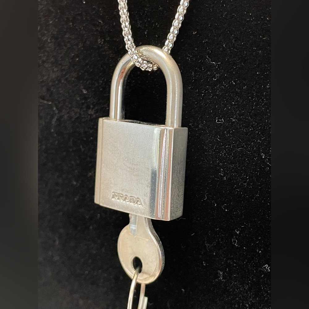 Authentic Prada Padlock/Sterling Silver Chain - image 3